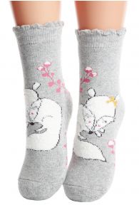 GRETA grey cotton socks for children | Sokisahtel