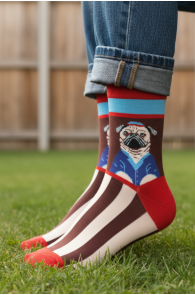 GUS punased naljaka mopsiga sokid lastele | Sokisahtel