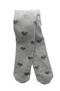 SISSI grey heart-patterned tights for babies | Sokisahtel