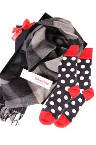 Alpaca wool scarf and MERINO DOTS socks gift box for men and women | Sokisahtel