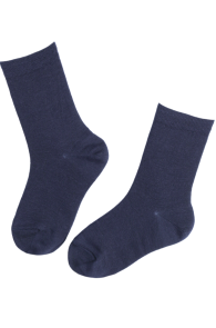 Dark blue merino wool socks for children