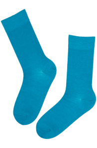 Тёплые носки голубого цвета из мериносовой шерсти HANS | Sokisahtel