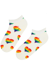 HEARTS low-cut socks with rainbow hearts 