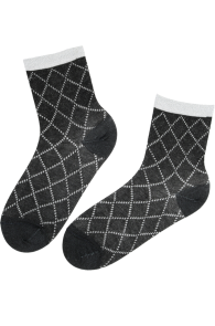 Хлопковые носки чёрного цвета с серебристым блеском HOLLY | Sokisahtel