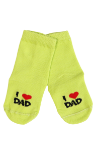 Хлопковые носки салатового цвета для малышей с трогательной надписью I LOVE DAD | Sokisahtel