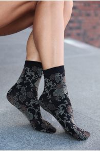 DAISY socks with beige flowers | Sokisahtel