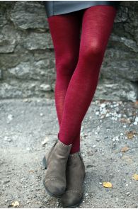 MILANA bordeaux merino tights | Sokisahtel