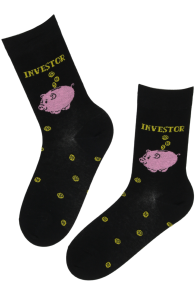 INVESTOR black cotton money lover socks | Sokisahtel