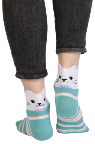 ISABELLA striped toe-socks with cats for women | Sokisahtel