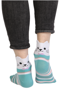 ISABELLA striped toe-socks with cats for women