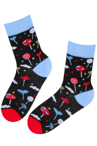 ISOLDE musta värvi pulgakommidega puuvillased sokid-36-40 | Sokisahtel