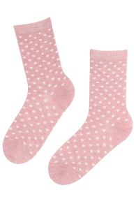 LAPLAND pink cotton socks with hearts | Sokisahtel