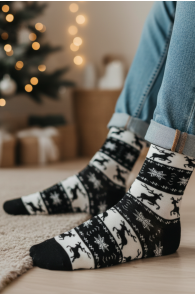 JARNO black cotton Christmas socks | Sokisahtel