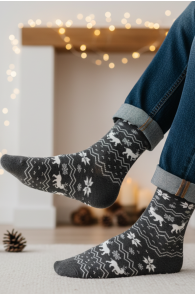 JARNO grey cotton Christmas socks | Sokisahtel