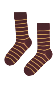 JOONAS burgundy striped suit socks | Sokisahtel