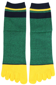 green striped toe socks for men