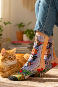 Разноцветные носки с котами KALAMAJA | Sokisahtel