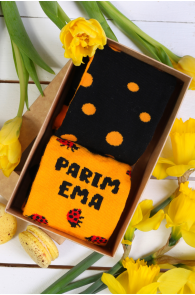 Подарочный набор из 2 пар уютных хлопковых носков  на День матери KALLEIM | Sokisahtel