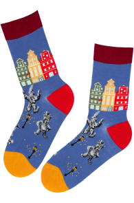 KARLIS blue city view cotton socks for men