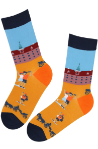 KARLIS yellow tourist cotton socks for men