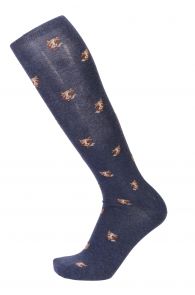 KASPAR blue cotton knee-highs for men | Sokisahtel