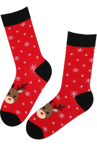 KAUR red cotton socks with moose for men | Sokisahtel