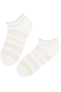 KETTER white striped low-cut cotton socks | Sokisahtel