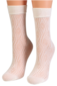 KIRA creamy white sheer socks | Sokisahtel