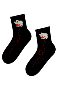 HOUSE CAT black cotton socks with cats | Sokisahtel