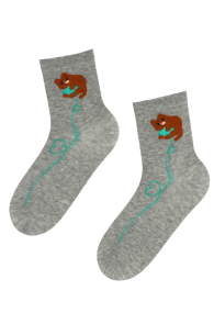 HOUSE CAT grey cotton socks with cats | Sokisahtel