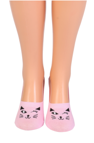 KITTEN pink footies with a cat | Sokisahtel