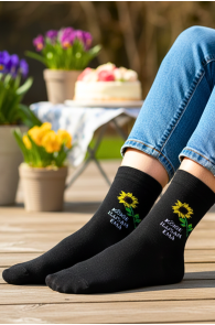 Хлопковые носки с подсолнухами ко Дню матери ILUS EMA | Sokisahtel