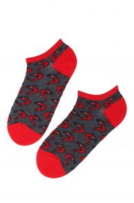 Укороченные хлопковые носки с изображением креветок для мужчин и женщин SHRIMPS (креветки) | Sokisahtel