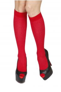 KRISS red cotton knee highs | Sokisahtel