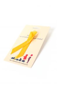 Нагрудная лента золотисто-желтого цвета в поддержку Союза Родителей Чьи Дети Больны Онкологией KULDNE LINT | Sokisahtel