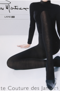 Женские тёплые классические черного цвета колготки плотностью 80DEN LAINE от Pierre Mantoux | Sokisahtel