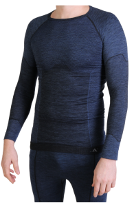 LANA dark blue merino wool thermal shirt for men | Sokisahtel