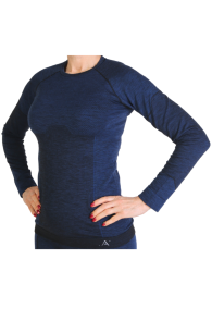 LANA dark blue merino wool thermal top | Sokisahtel