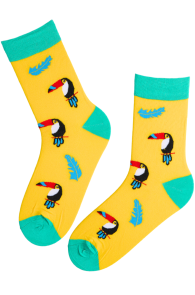 LARRY yellow tropical cotton socks 