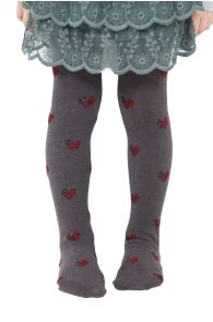 ELLIS grey heart-patterned tights for children | Sokisahtel
