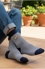 LEANDRO triibulised lõviga puuvillased sokid | Sokisahtel