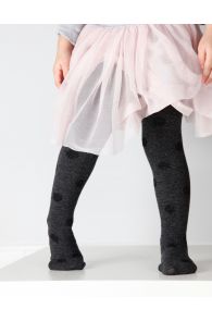 LEDA black cotton tights for girls | Sokisahtel