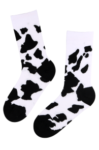 Хлопковые носки чёрно-белого цвета из коллекции "штарого деда" VANAMEHE LEHMAŠOKID | Sokisahtel