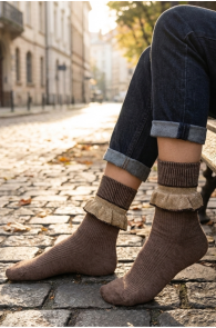 Pierre Mantoux LELLA dark brown socks | Sokisahtel