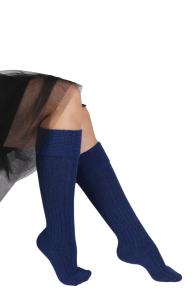 LENNA blue angora wool knee-highs | Sokisahtel