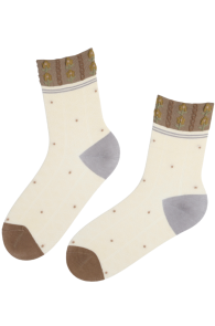 LEONELLA creamy white socks with dots | Sokisahtel