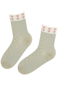 LEONELLA green socks with roses | Sokisahtel