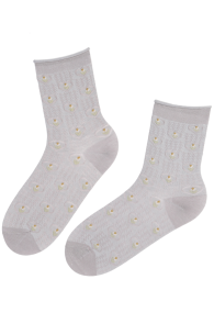 LEONELLA light gray patterned socks | Sokisahtel