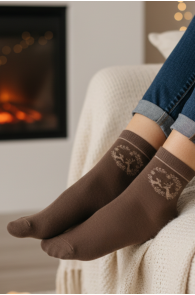 LIISY pruunid puuvillased põdraga jõulusokid | Sokisahtel