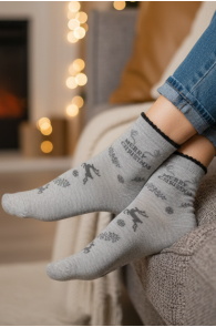 LIISY hallid puuvillased talvise mustriga jõulusokid | Sokisahtel